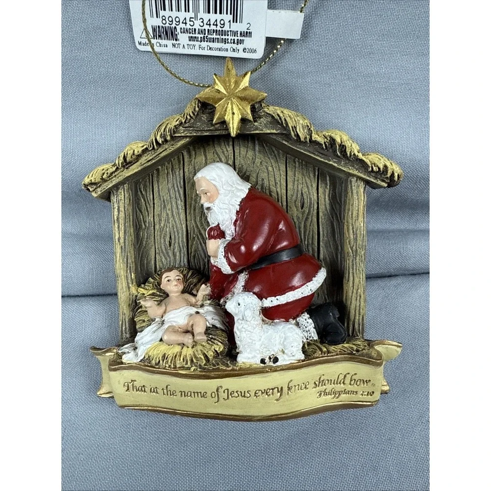 Vtg Roman Kneeling‎ Santa Resin 1983 RP Gauer Excellent